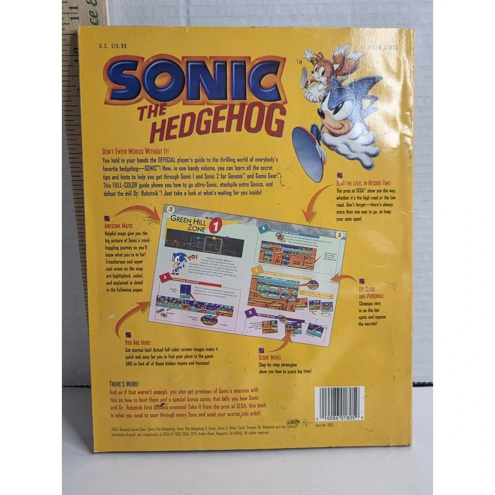 Sonic The Hedgehog 1 & 2 Sega's Official Player's Guide Book SEE DESCRIPTION